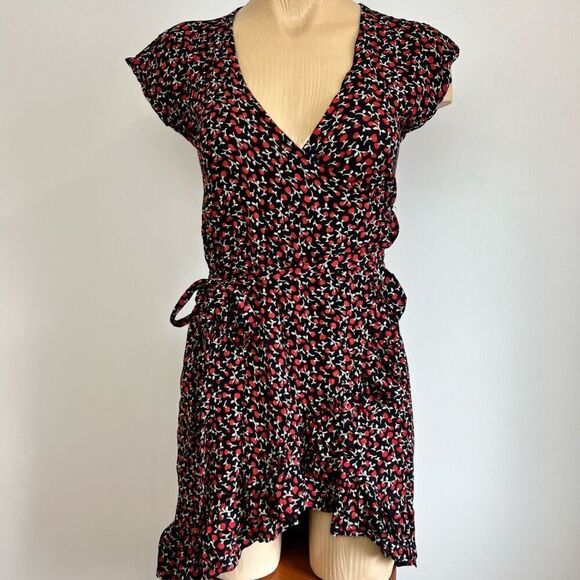 Tropiks Swimwear Women’s XS Floral Short Sleeve Asymmetrical Cover Up Dress NWT - Picture 1 of 10